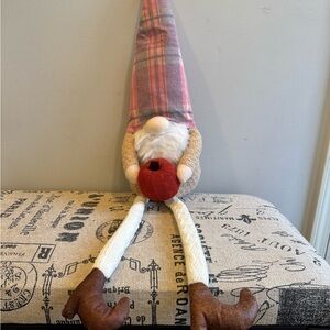 Cream and White Holiday Decor Gnome with Festive Accents